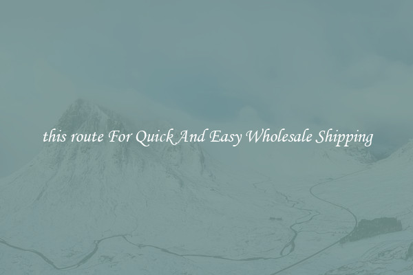 this route For Quick And Easy Wholesale Shipping