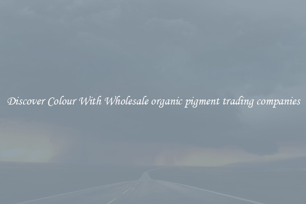 Discover Colour With Wholesale organic pigment trading companies