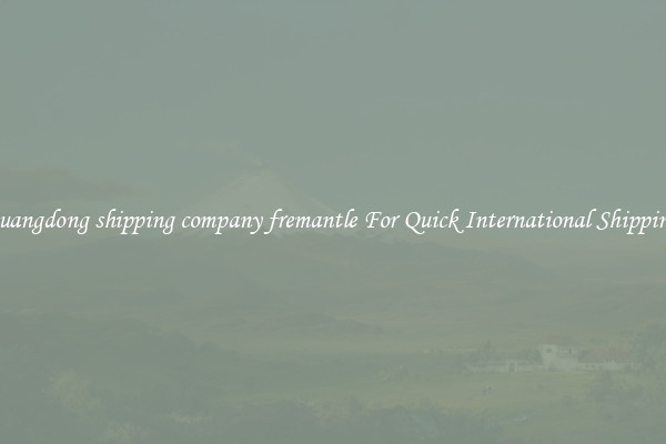 guangdong shipping company fremantle For Quick International Shipping