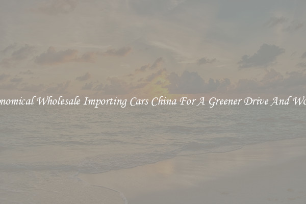 Economical Wholesale Importing Cars China For A Greener Drive And World!