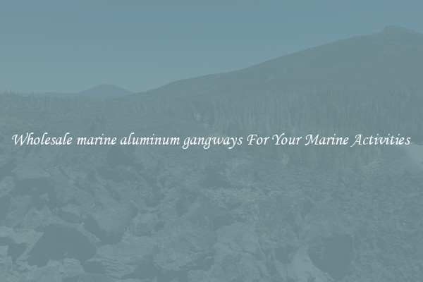 Wholesale marine aluminum gangways For Your Marine Activities 