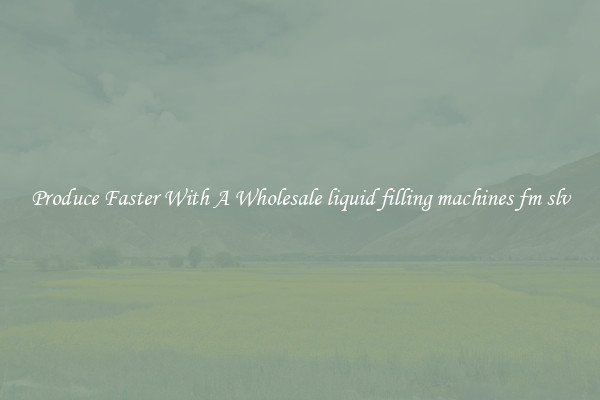 Produce Faster With A Wholesale liquid filling machines fm slv