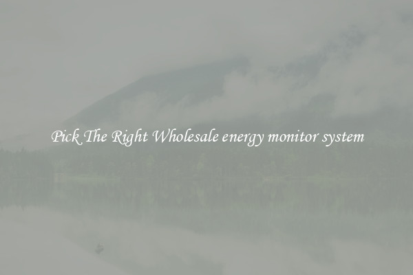 Pick The Right Wholesale energy monitor system